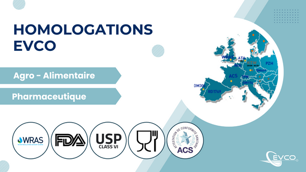 Homologations - WRAS - FDA - USP - ACS - EVCO