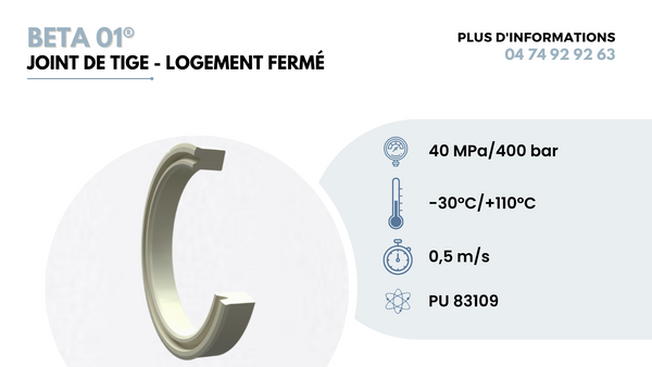 Joint de tige logement fermé - BETA01 - EVCO